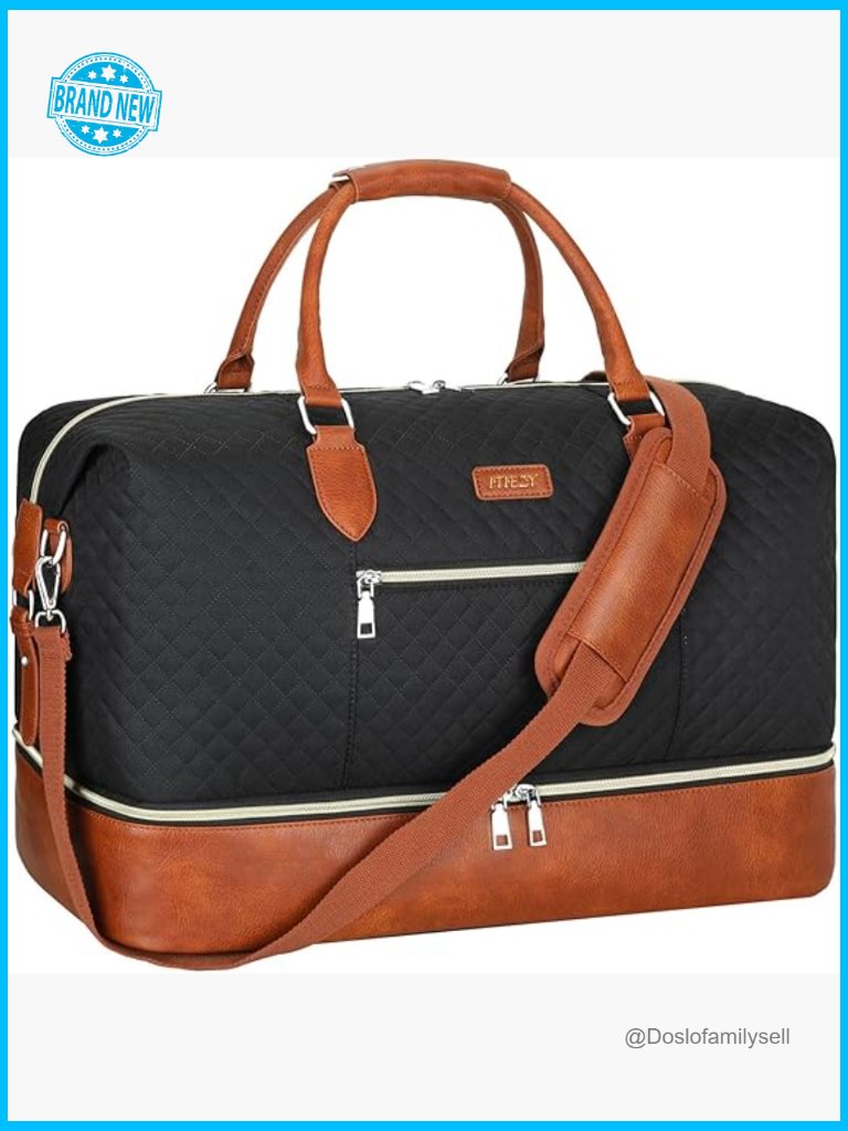 Large Nylon Travel Duffel Bag Weekender Carry On With Shoe Compartment